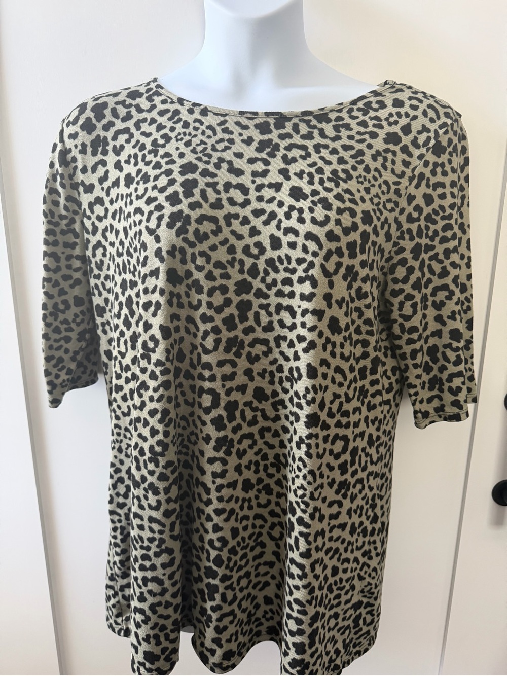 Espresso Tan and Black Leopard Print Top